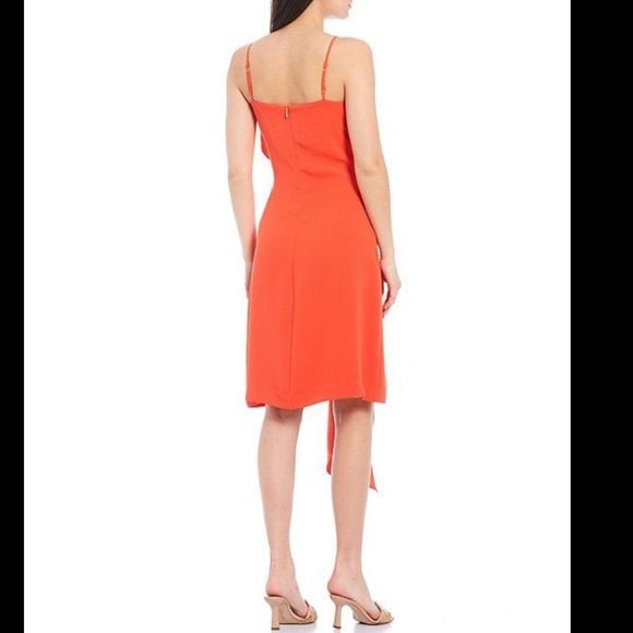 Trina Turk Starry Dress Size 0 Ruffle Orange - Picture 5 of 6